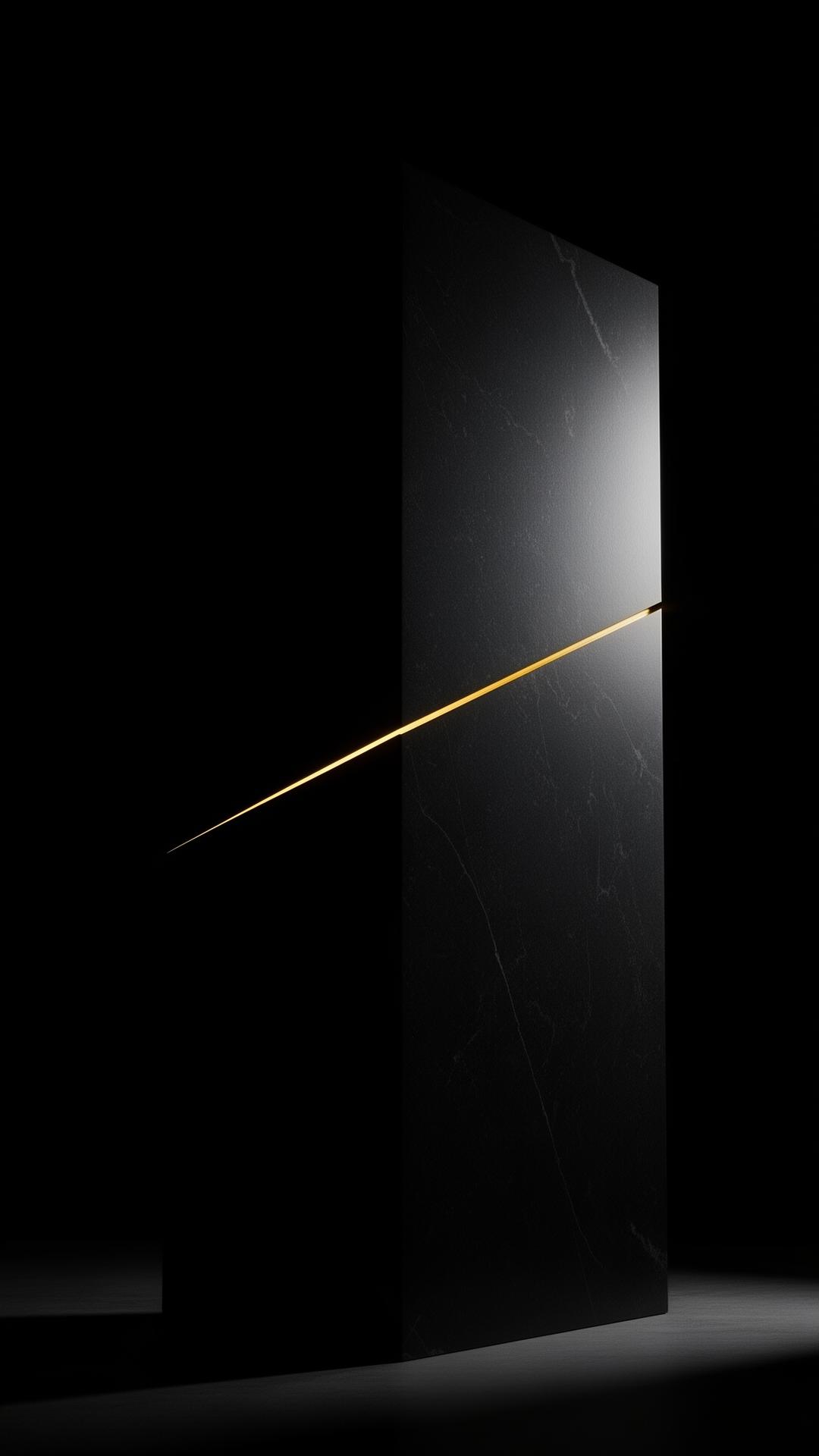 Obsidian monolith with gold accent — GRVTI Creations
